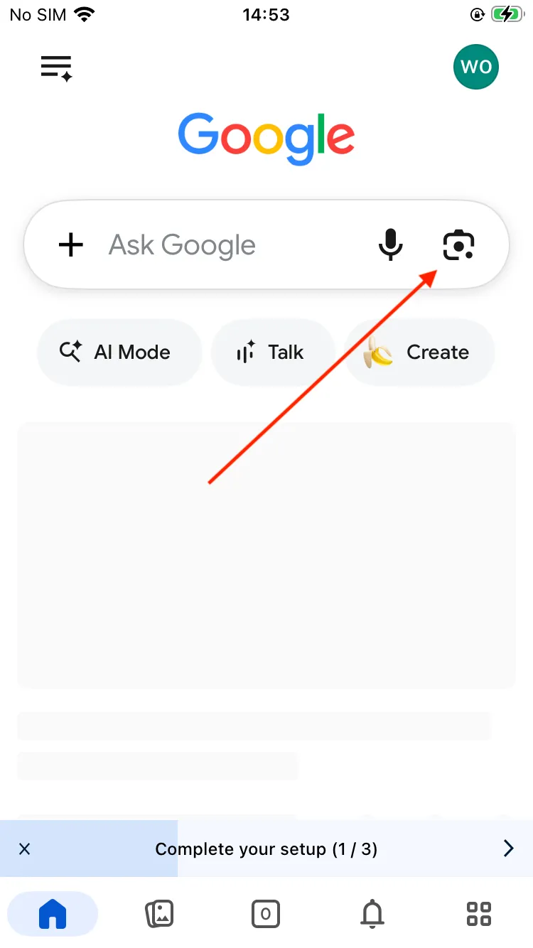 how to translate manga with google lens by opening Google Lens camera mode
